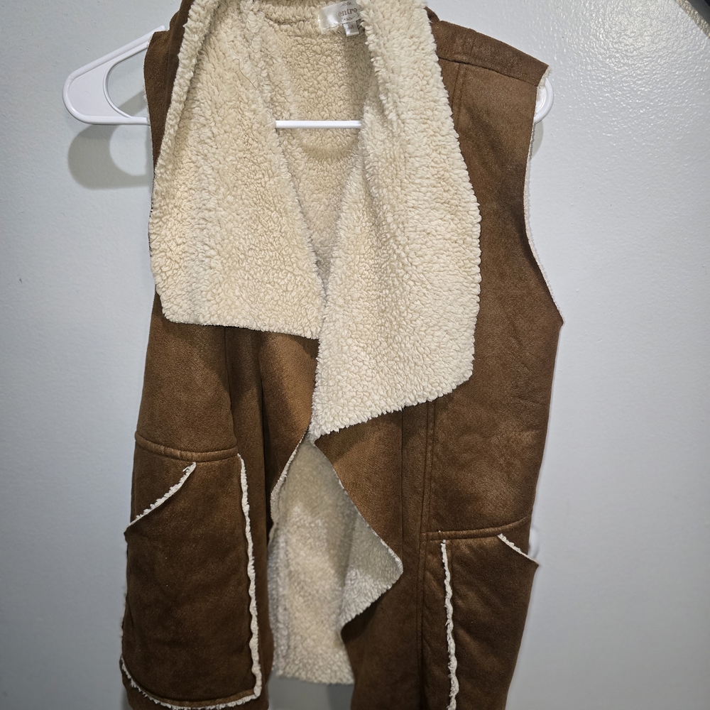 Brown Sherpa-Lined Women's Vest